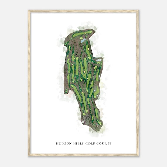 Hudson Hills Golf Course New York Classic Watercolor Map Golfer Gift Golf Wall Art Golf Poster Print Course Layout