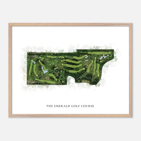The Emerald Golf Course In Saint Johns Michigan Classic Watercolor Map Golfer Gift Golf Wall Art Golf Poster Print Course Layout