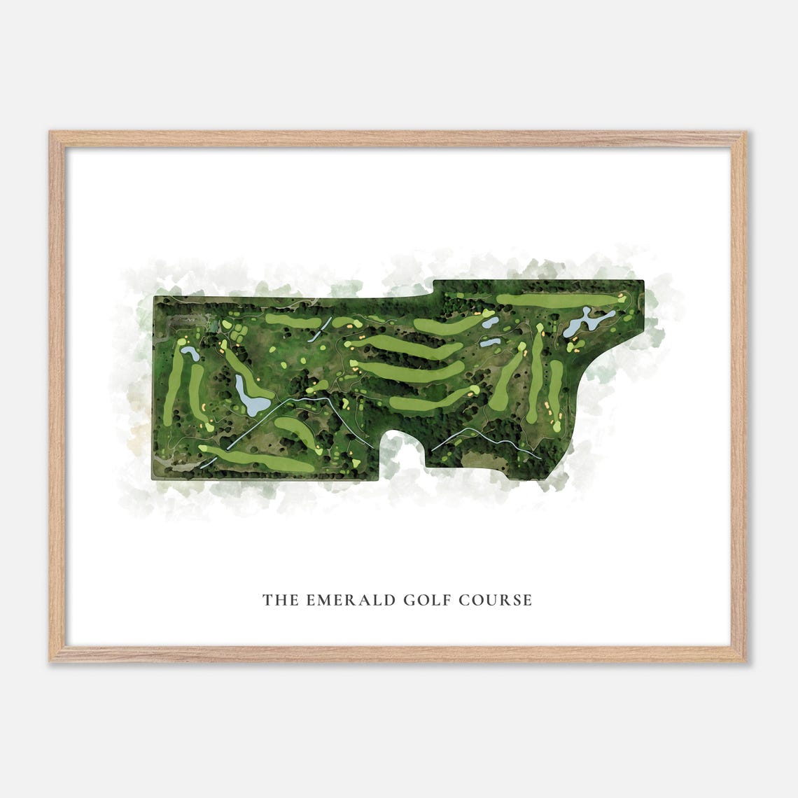 The Emerald Golf Course Michigan Classic Watercolor Map Poster