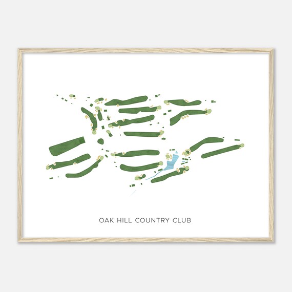Oak Hill Country Club Massachusetts Modern Watercolor Map Golfer Gift Golf Wall Art Golf Poster Print Course Layout