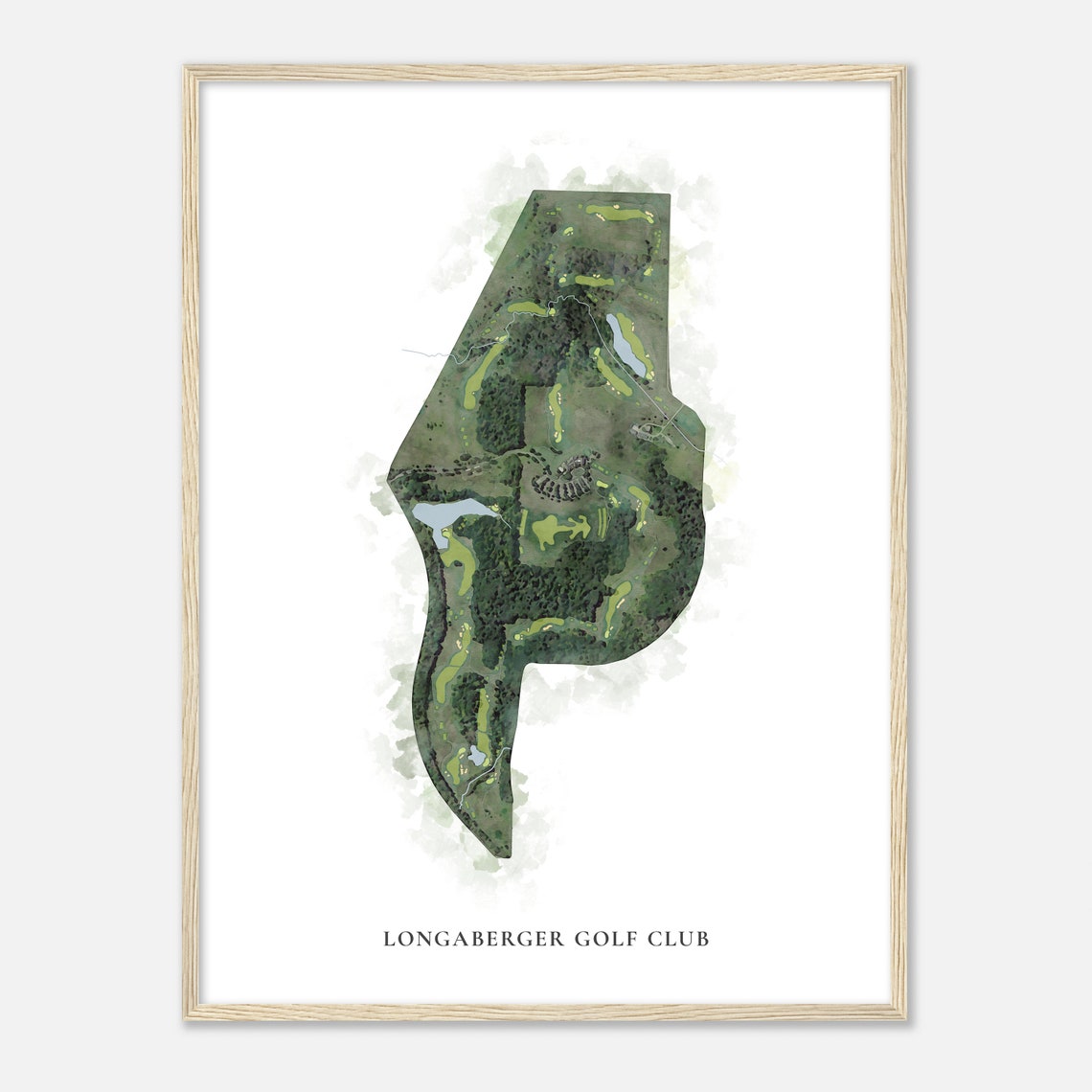 Longaberger Golf Club Ohio Classic Watercolor Course Map Poster