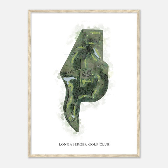 Longaberger Golf Club Ohio Classic Watercolor Map Golfer Gift Golf Wall Art Golf Poster Print Course Layout