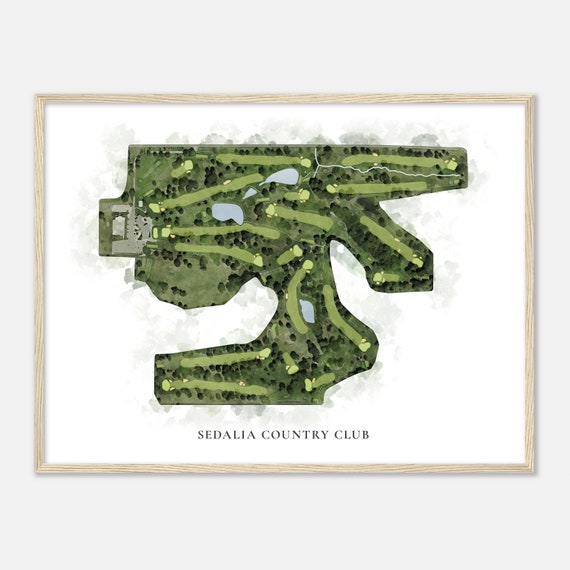 Sedalia Country Club Missouri Classic Watercolor Map Golfer Gift Golf Wall Art Golf Poster Print Course Layout