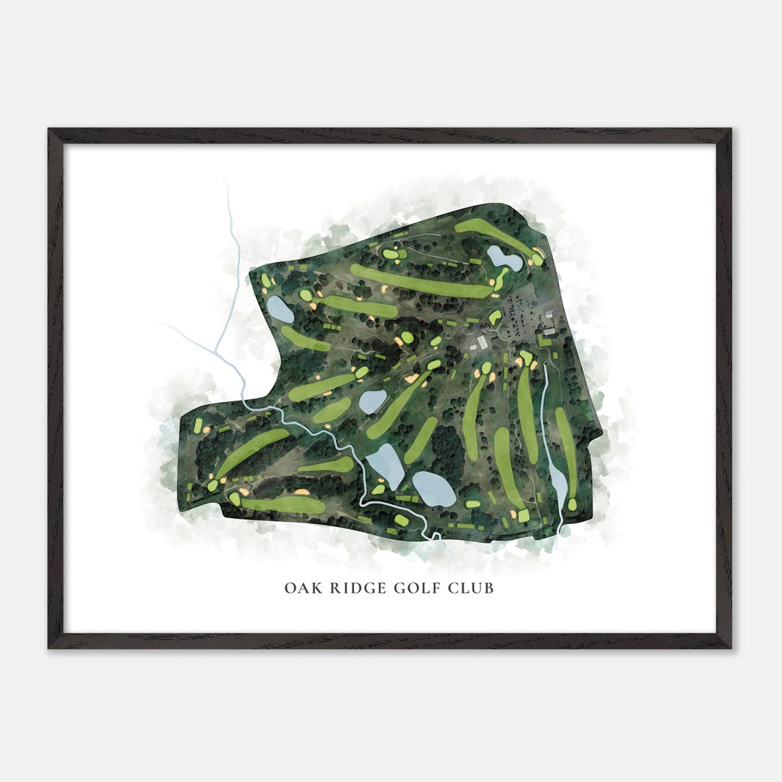 Oak Ridge Golf Club Massachusetts Classic Watercolor Map Poster - Image 5
