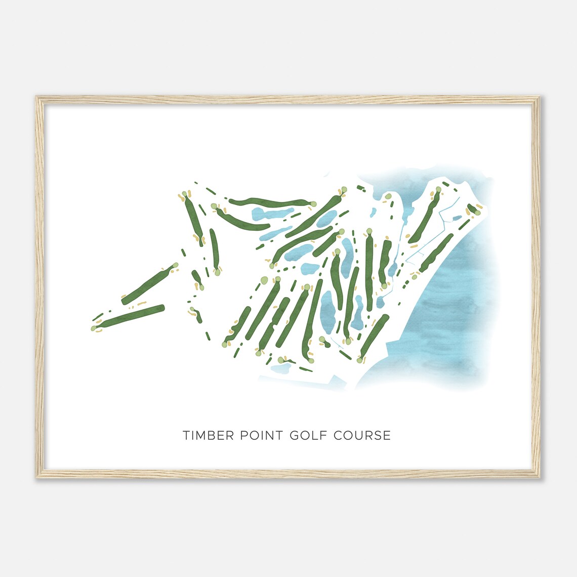 Timber Point Golf Course New York Modern Watercolor Map Golfer Gift Golf Wall Art Golf Poster Print Course Layout - Image 2