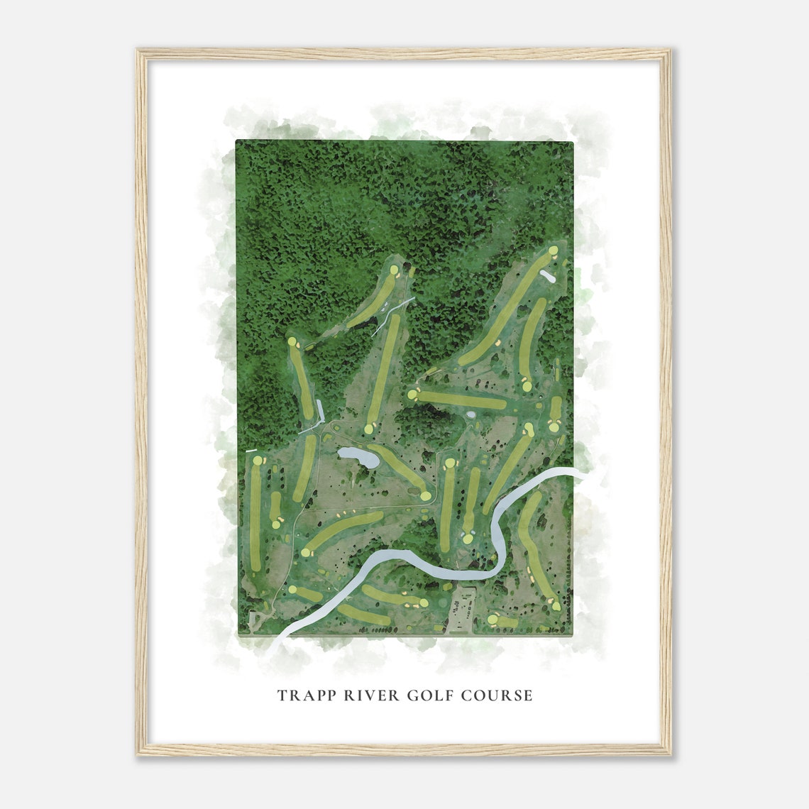 Trapp River Golf Course Wisconsin Classic Watercolor Map Golfer Gift Golf Wall Art Golf Poster Print Course Layout - Image 2
