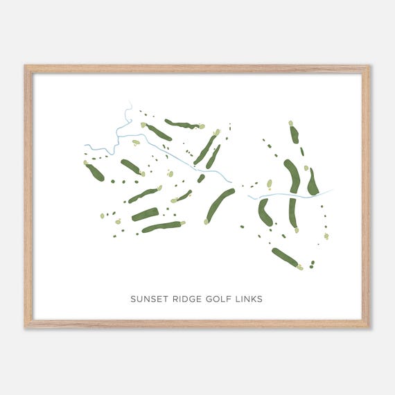 Sunset Ridge Golf Links In Westbrook Maine Modern Watercolor Map Golfer Gift Golf Wall Art Golf Poster Print Course Layout