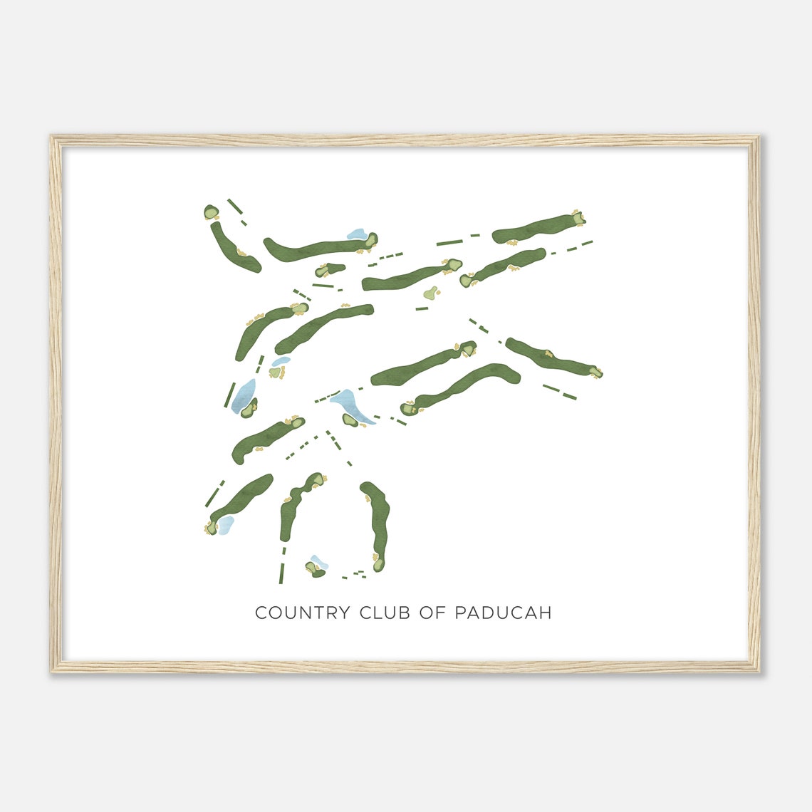 Country Club Of Paducah Kentucky Modern Watercolor Golf Map Poster - Image 2