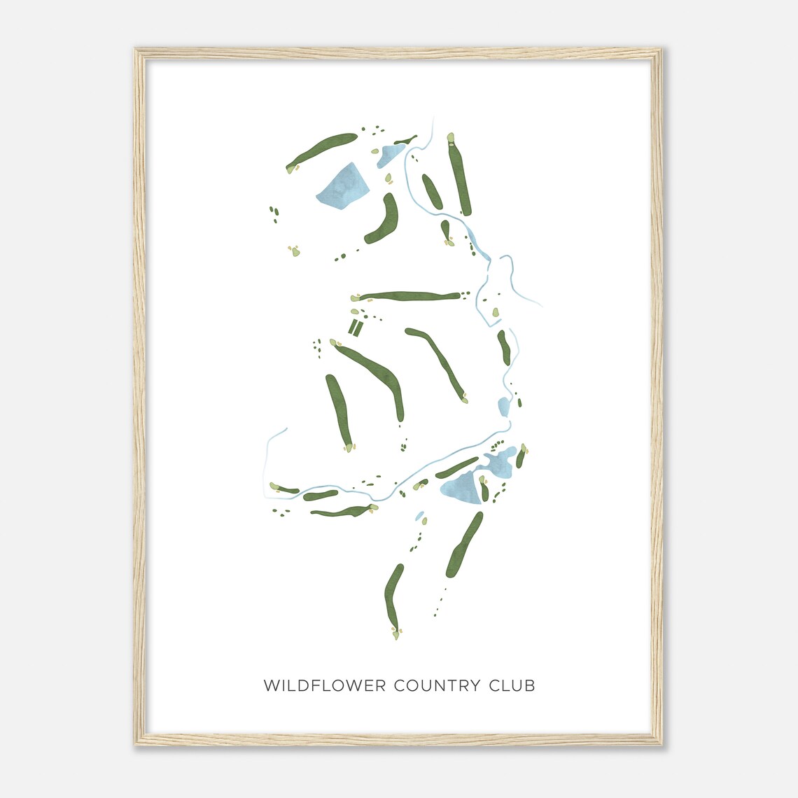 Wildflower Country Club Texas Modern Watercolor Golf Map Poster - Image 2