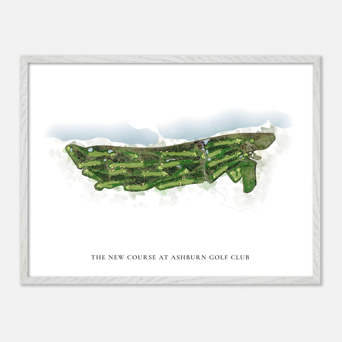 New Course at Ashburn Golf Club Nova Scotia Watercolor Map Poster - Image 3