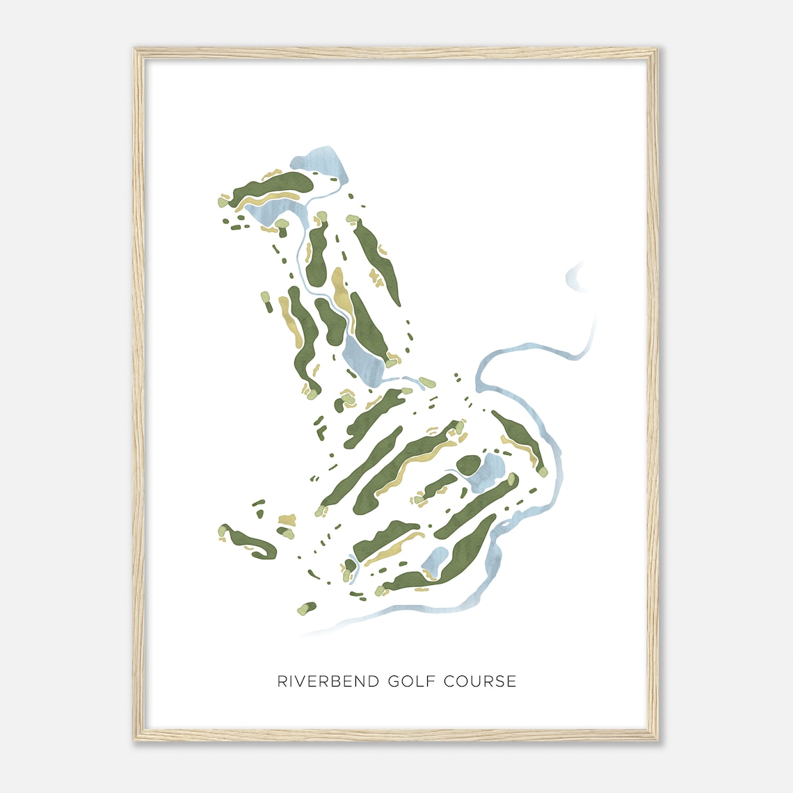 Riverbend Golf Course Utah Modern Watercolor Map Golfer Gift Golf Wall Art Golf Poster Print Course Layout - Image 2