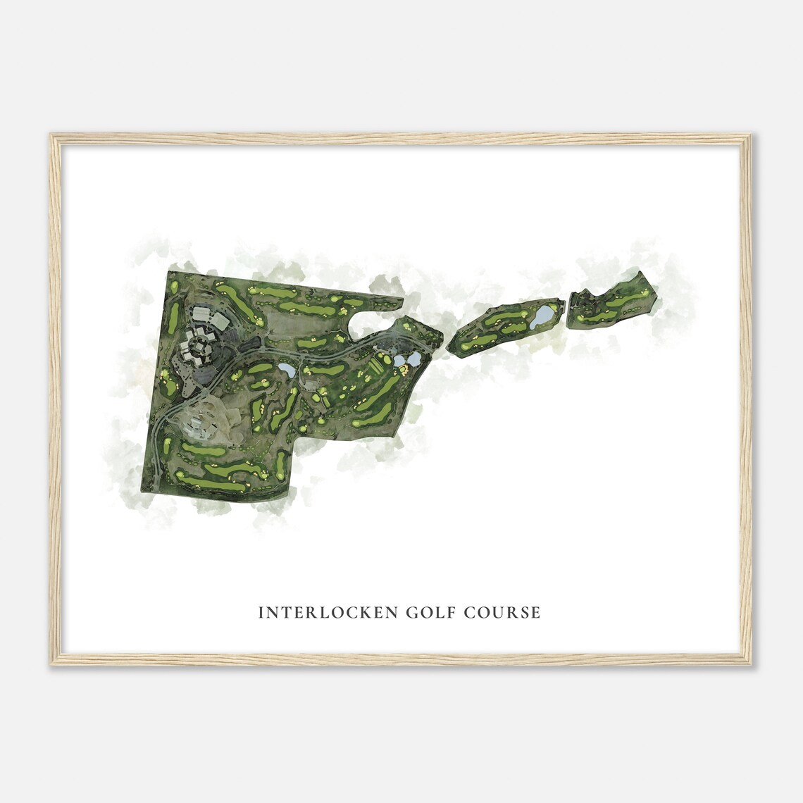 Interlocken Golf Course Colorado Classic Watercolor Map Golfer Gift Golf Wall Art Golf Poster Print Course Layout - Image 2