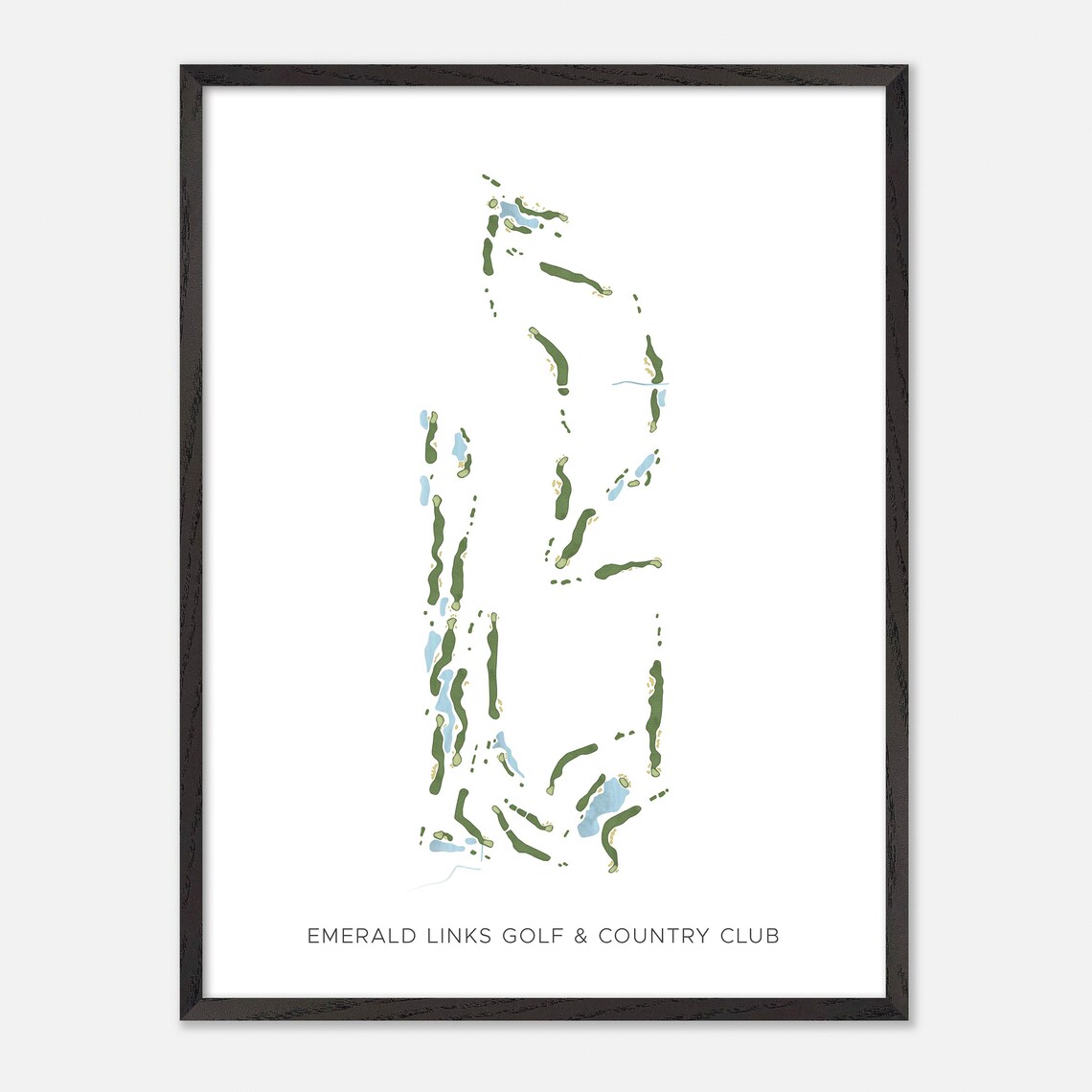 Emerald Links Golf & Country Club Canada Minimalist Watercolor Golf Map Poster - Image 2