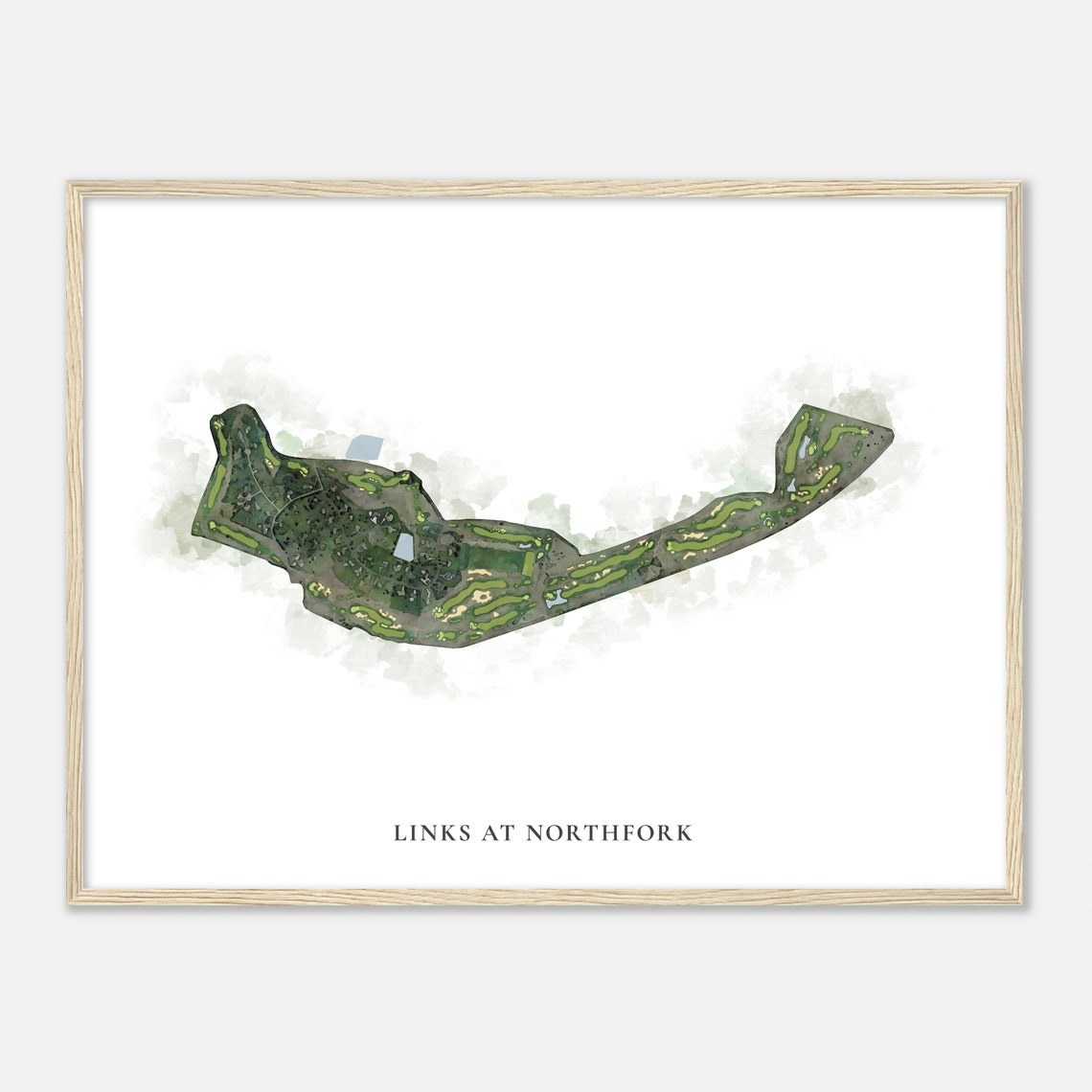Links At Northfork Minnesota Watercolor Golf Course Map Poster