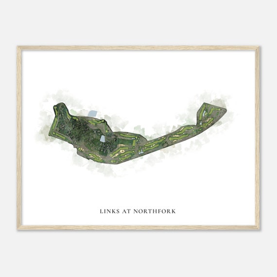 Links At Northfork Minnesota Classic Watercolor Map Golfer Gift Golf Wall Art Golf Poster Print Course Layout