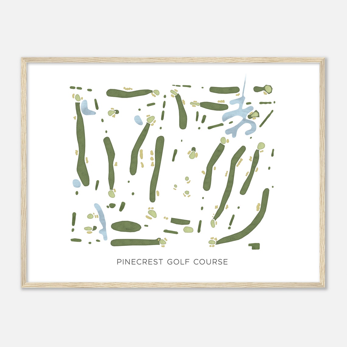 Pinecrest Golf Course Illinois Modern Watercolor Map Golfer Gift Golf Wall Art Golf Poster Print Course Layout - Image 2