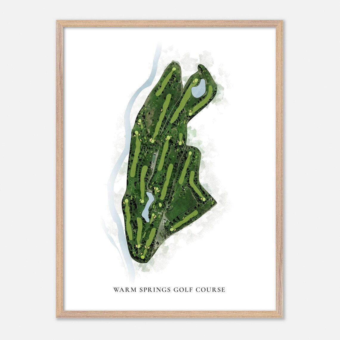Warm Springs Golf Course Boise Idaho Classic Watercolor Map Poster - Image 2