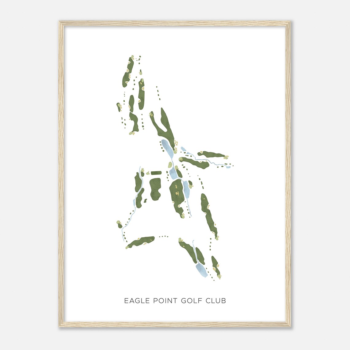 Eagle Point Golf Club Oregon Modern Watercolor Map Golfer Gift Golf Wall Art Golf Poster Print Course Layout