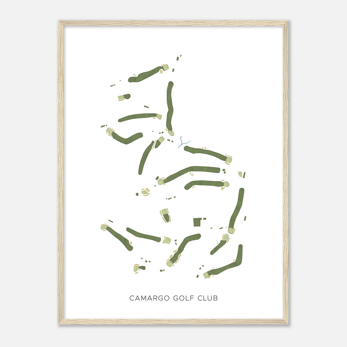 Camargo Golf Club Modern Minimalist Golf Course Map Gift Poster