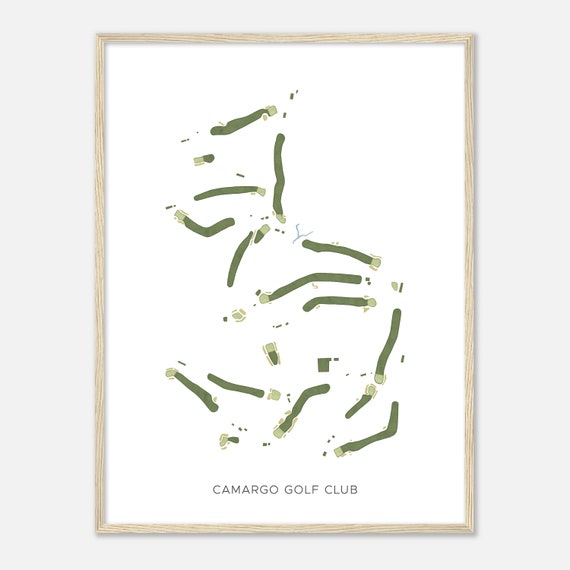 Camargo Golf Club Ohio Modern Watercolor Map Golfer Gift Golf Wall Art Golf Poster Print Course Layout