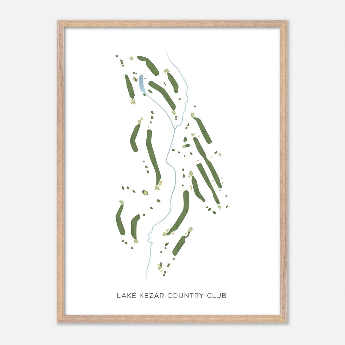 Lake Kezar Country Club Lovell Maine Modern Watercolor Map Poster - Image 2