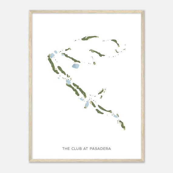 The Club At Pasadera California Modern Watercolor Map Golfer Gift Golf Wall Art Golf Poster Print Course Layout