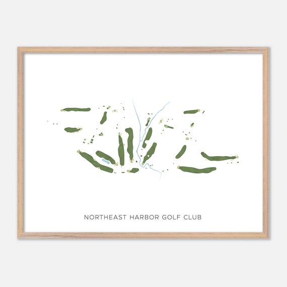 Northeast Harbor Golf Club In Mount Desert Maine Modern Watercolor Map Golfer Gift Golf Wall Art Golf Poster Print Course Layout