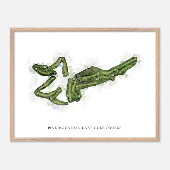 Pine Mountain Lake Golf Course Classic Watercolor Map Poster