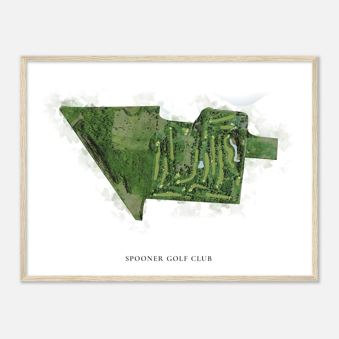 Spooner Golf Club Wisconsin Watercolor Golf Course Map Poster - Image 2