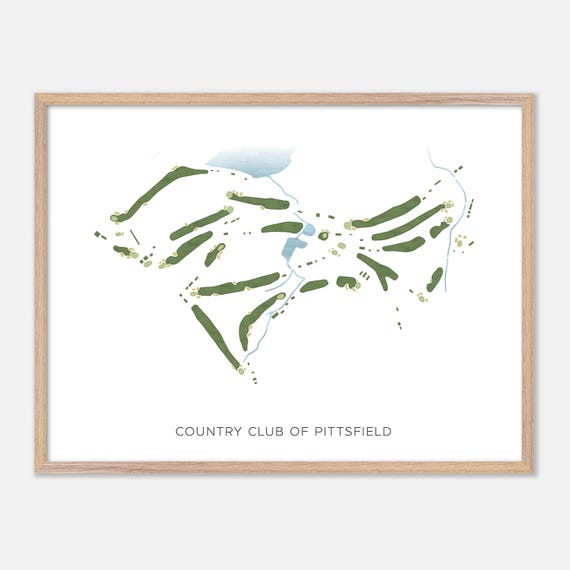 Country Club Of Pittsfield In Pittsfield Massachusetts Modern Watercolor Map Golfer Gift Golf Wall Art Golf Poster Print