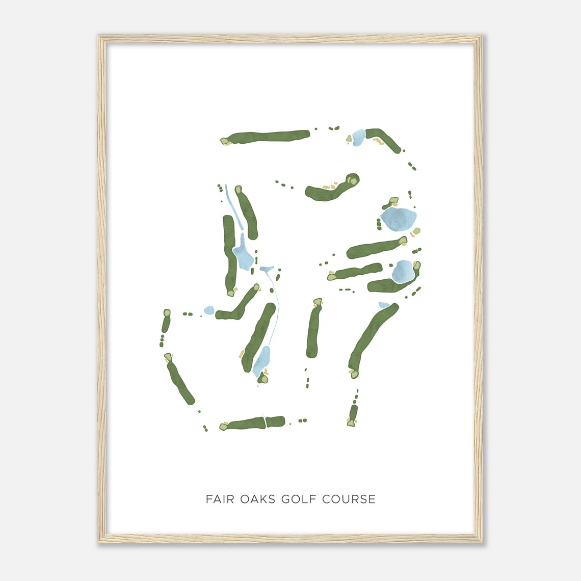 Fair Oaks Golf Course Modern Watercolor Golf Course Map Art Poster - Image 2