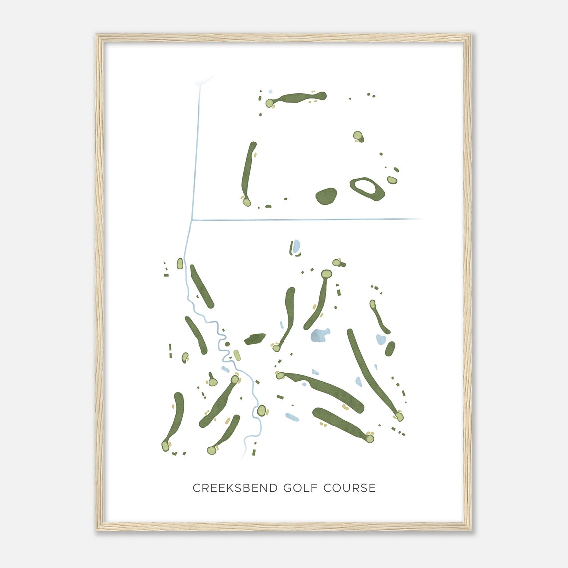 Creeksbend Golf Course Minnesota Modern Watercolor Map Golfer Gift Golf Wall Art Golf Poster Print Course Layout