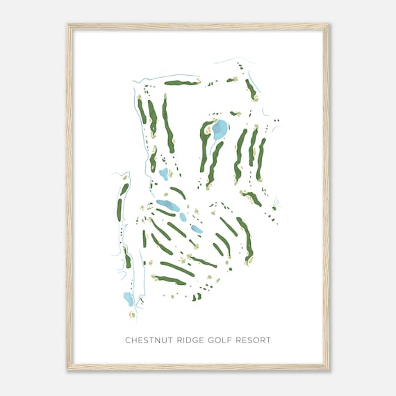 Chestnut Ridge Golf Resort Pennsylvania Modern Watercolor Map Golfer Gift Golf Wall Art Golf Poster Print Course Layout