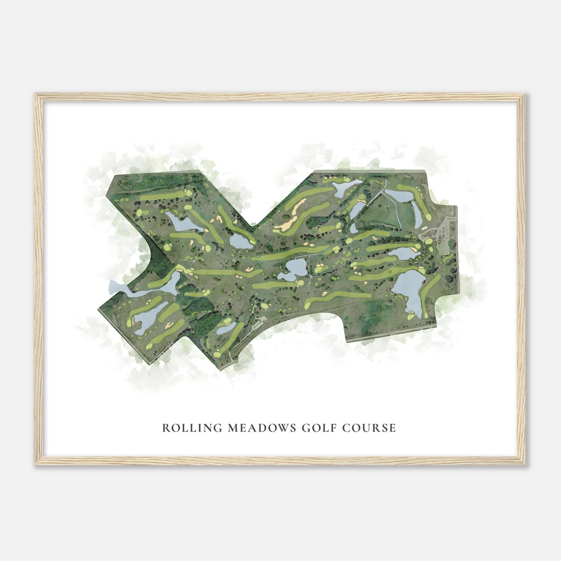 Rolling Meadows Golf Course Wisconsin Classic Watercolor Map Golfer Gift Golf Wall Art Golf Poster Print Course Layout - Image 2