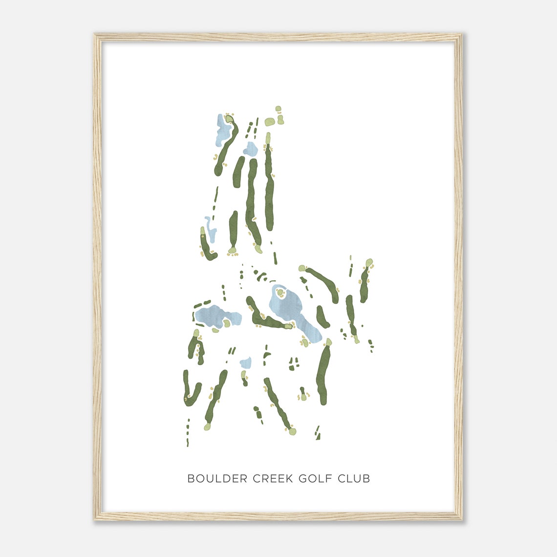 Boulder Creek Golf Club Watercolor Golf Course Map Poster for Golfers - Image 2