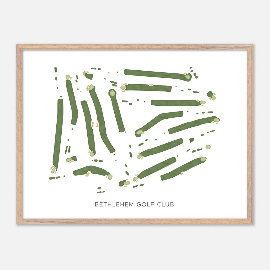 Bethlehem Golf Club Modern Watercolor Golf Course Map Art Print