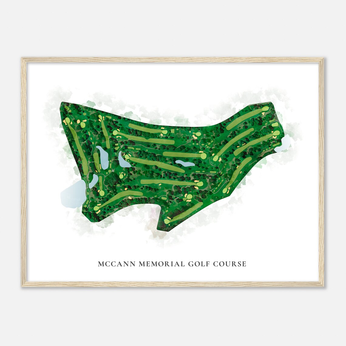 Mccann Memorial Golf Course New York Classic Watercolor Map Golfer Gift Golf Wall Art Golf Poster Print Course Layout