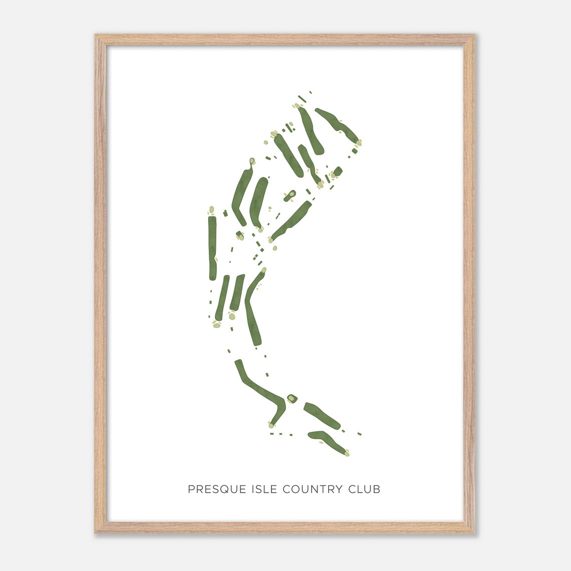 Presque Isle Country Club Modern Fairway Golf Course Map Poster - Image 2
