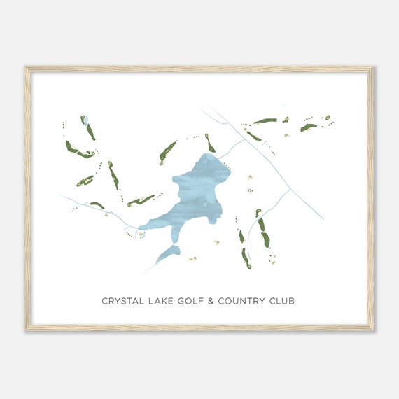 Crystal Lake Golf Country Club Georgia Modern Watercolor Map Golfer Gift Golf Wall Art Golf Poster Print Course Layout