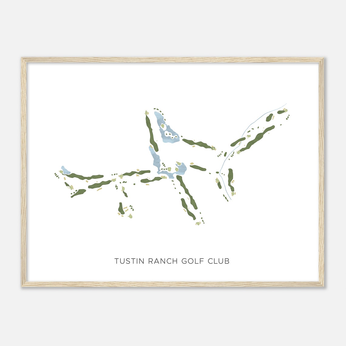 Tustin Ranch Golf Club Modern Watercolor Course Map Wall Art