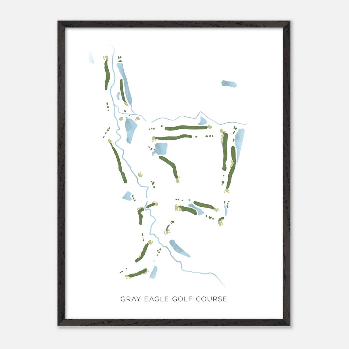 Gray Eagle Golf Course Fishers Indiana Modern Watercolor Map Poster - Image 3