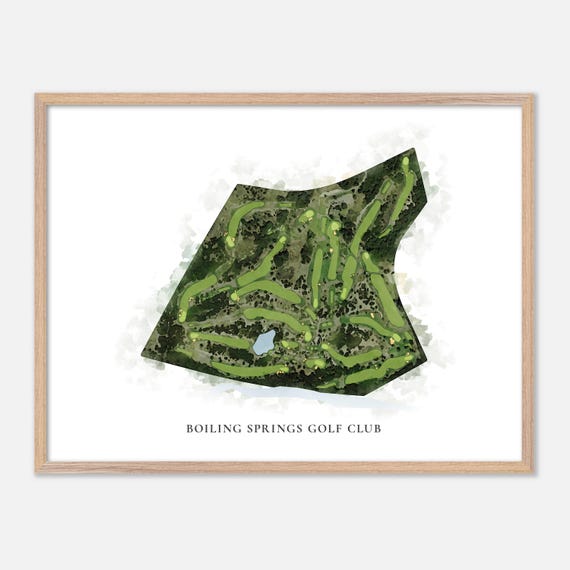 Boiling Springs Golf Club In Woodward Oklahoma Classic Watercolor Map Golfer Gift Golf Wall Art Golf Poster Print Course Layout