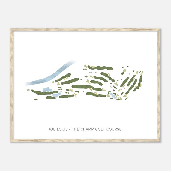 Joe Louis The Champ Golf Course Illinois Modern Watercolor Map Golfer Gift Golf Wall Art Golf Poster Print Course Layout