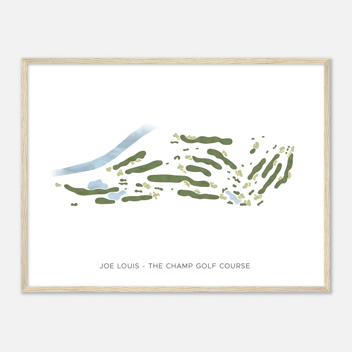 Joe Louis The Champ Golf Course Modern Watercolor Map Poster