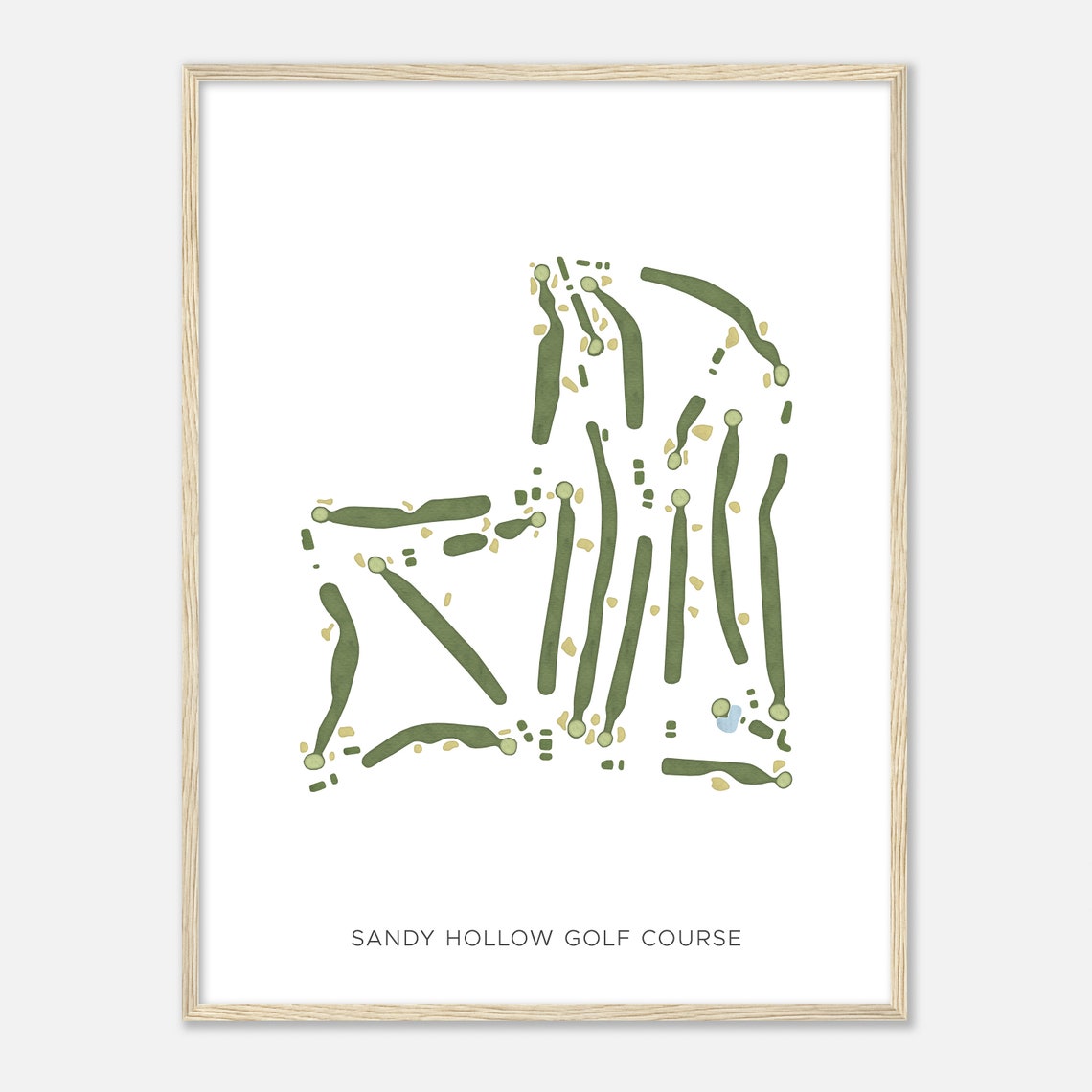 Sandy Hollow Golf Course Illinois Modern Watercolor Map Golfer Gift Golf Wall Art Golf Poster Print Course Layout - Image 2