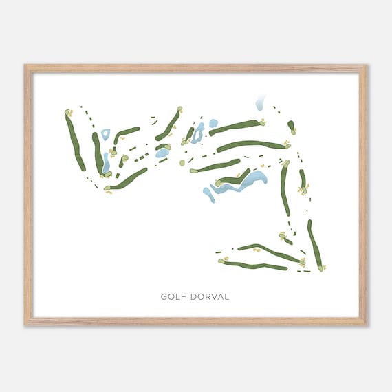 Golf Dorval Dorval Canada Modern Watercolor Course Map Poster