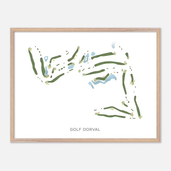 Golf Dorval In Dorval Canada Modern Watercolor Map Golfer Gift Golf Wall Art Golf Poster Print Course Layout