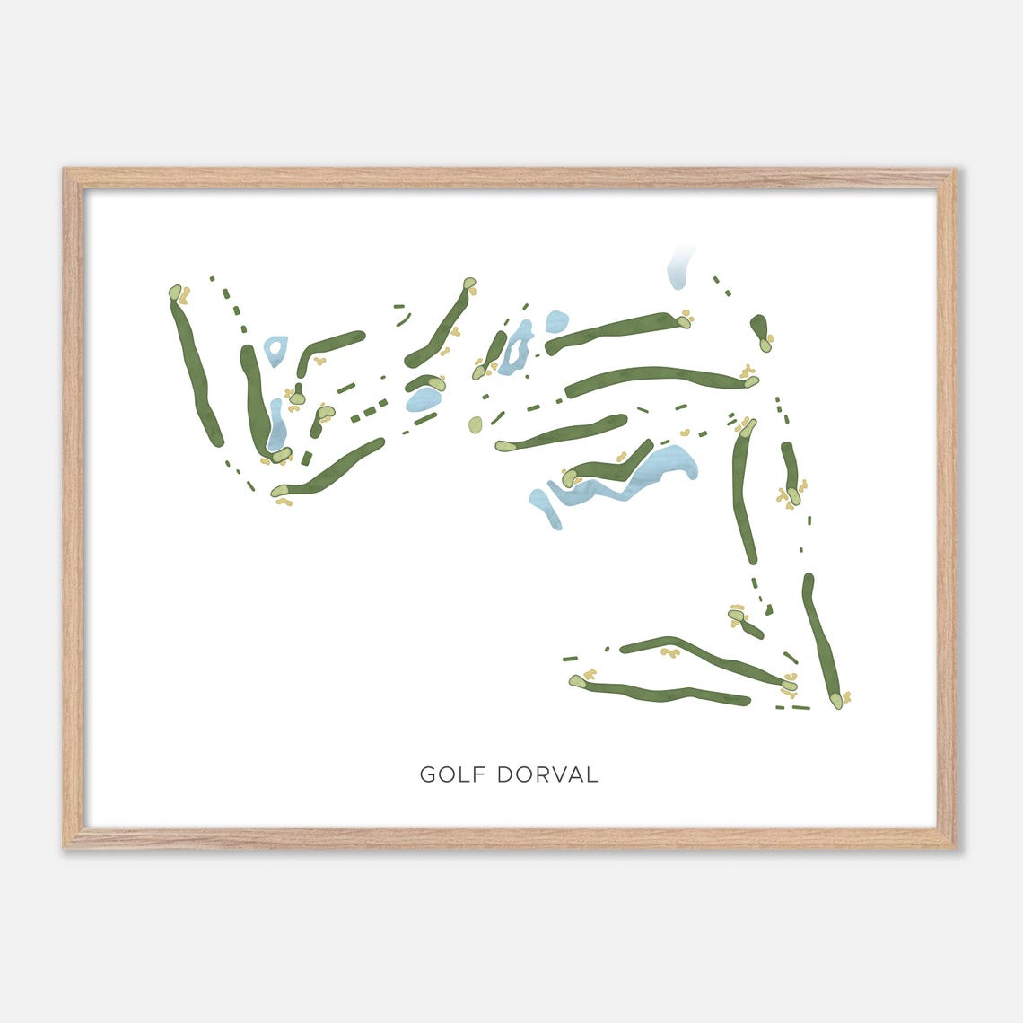 Golf Dorval Dorval Canada Modern Watercolor Course Map Poster