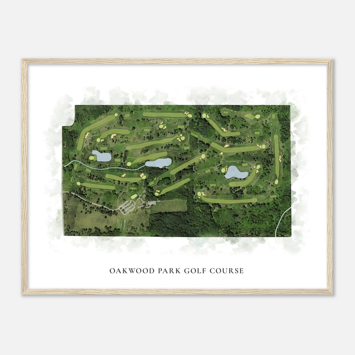 Oakwood Park Golf Course Wisconsin Classic Aerial Map Poster - Image 2