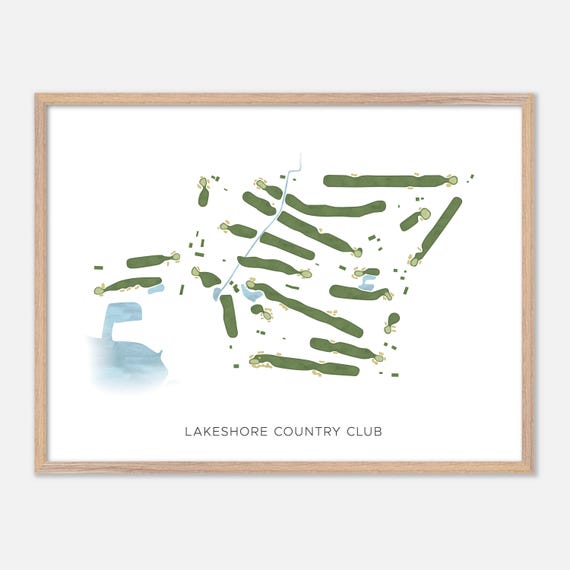 Lakeshore Country Club In Cicero New York Modern Watercolor Map Golfer Gift Golf Wall Art Golf Poster Print Course Layout